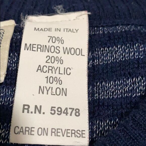 manifattura del lago sweater wool sweater size L square knit design - Picture 9 of 9